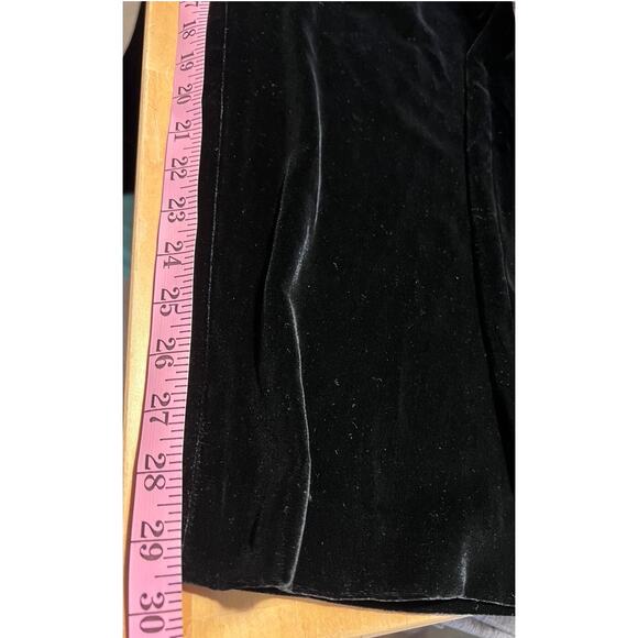Vtg Talbots Silk Blend Velvet High Waist Pants Trousers 28" Black Wide Leg Lux - Picture 6 of 7